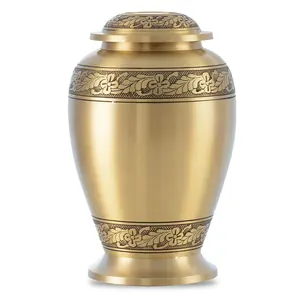 美式金色黄铜火葬瓮，带葬礼人类骨灰超大成人火葬瓮