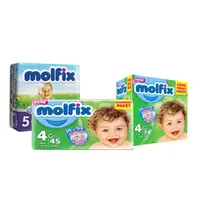 Molfix baby diapers non woven fabric printed dry surface diapers/nappies disposable leak guard