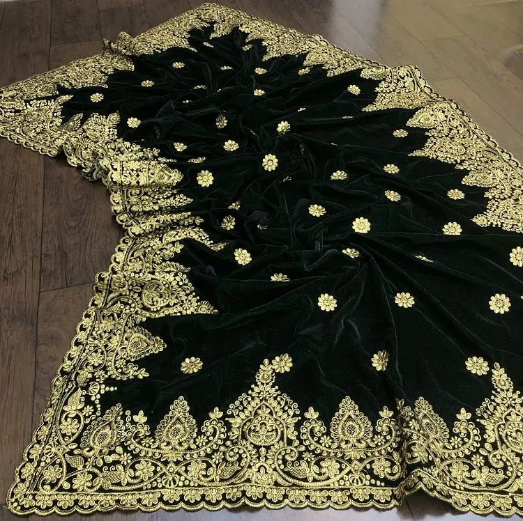 New Designs of 2022 Partywear Wedding Wear Bride Shawl Dupatta Heavy Zari embroidery Work For Women With Low Price Good Quality