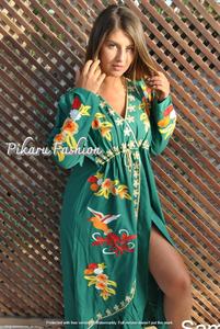 Vestido largo islámico para mujer, ropa bordada personalizada, manga larga, árabe, Kimono para fiesta - Product Image 4