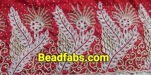 Última pesada con cuentas George tela de seda Africana elegante trabajo hecho a mano diseño de moda para ropa - Product Image 3