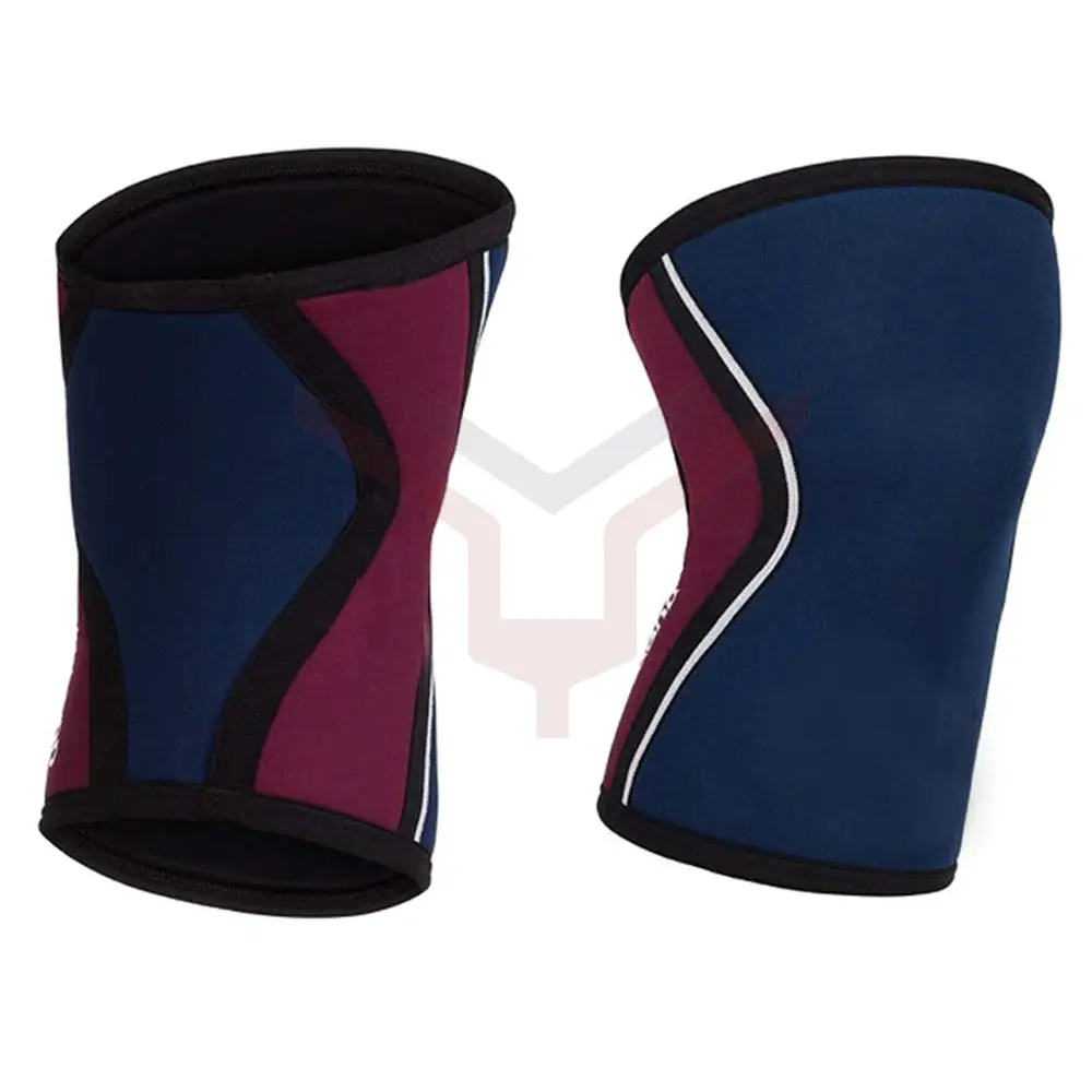 Logo reversibile stampa Neoprene compressione 5mm maniche al ginocchio MOQ basso colori personalizzati vendita calda maniche al ginocchio