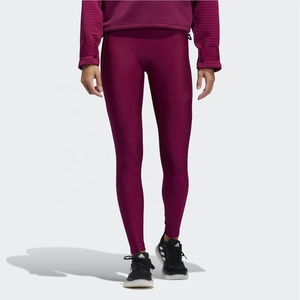 Leggings de sport sans couture taille haute en Spandex/Polyester personnalisés pour femme, contrôle du ventre, doux, pour entraînement, gym, course et yoga - Product Image 3