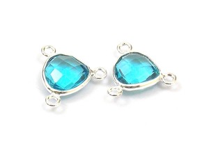 Nouveau design à triple sangle pour topaze bleue, quartz et pierres précieuses naturelles multiples, en argent sterling avec finition or/argent, monture en forme de cœur - Product Image 3