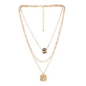 Nouvel arrivage de collier délicat à motif de fleurs croisées multicouches en plaqué or motif émotionnel dernier modèle tendance pour la vente en gros - Product Image 1