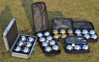 Jeu de pétanque en métal personnalisé de 72 mm, 8 pièces, sac, boules argentées pour enfants et adultes, jeu sur herbe