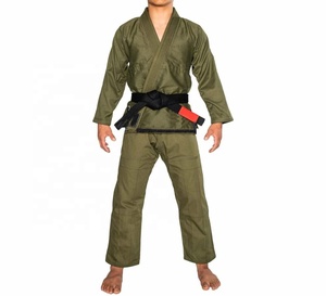 Kimono de Jiu Jitsu Brasileño Personalizado Verde Oliva Oscuro, Uniforme de Artes Marciales de Algodón Resistente para Entrenamiento y Competición - Product Image 1