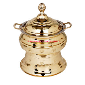 High Quality Brass Chafing Dish With Flower Stamp Design Hot Selling <b>Warming</b> & <b>Holding</b> <b>Equipment</b> - Product Image 1