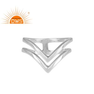 Heart Fine 925 Sterling Silver Stackable <b>Ring</b> Jewelry Double Band Statement <b>Ring</b> Custom Jewelry Wholesaler - Product Image 1