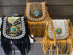 Bolsos con flecos de alta calidad de piel de vaca auténtica de estilo occidental, bolso bandolera de cuero elegante, bolsos bohemios, bolso Vintage elegante gitano - Product Image 3