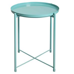 Mesa auxiliar de sofá de metal pintado azul cielo para uso decorativo de la sala de estar del hogar - Product Image 1