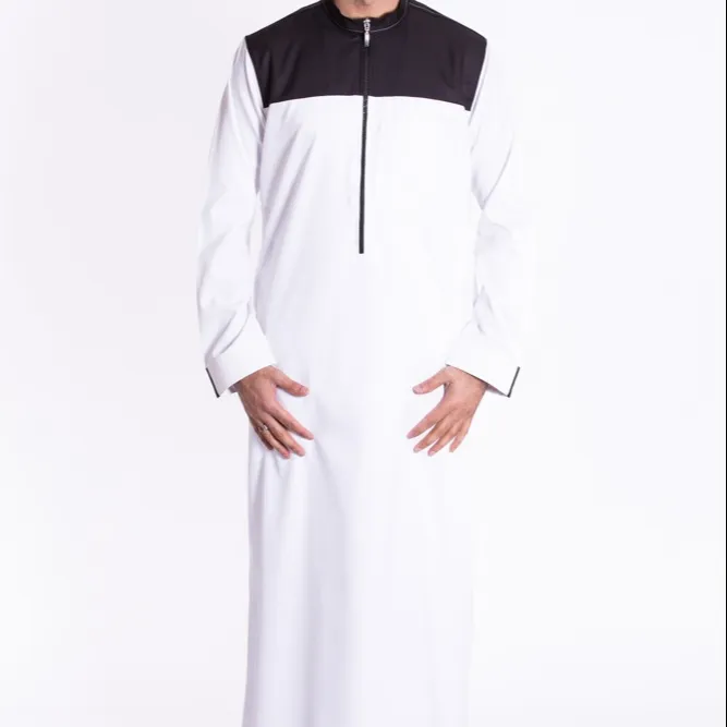 2021 Custom Thobe Islamic Muslim Arab Men's Clothing 2020 Thobe Thawb With Long Sleeve Daffah Wholesale Pocket Design Jubbah