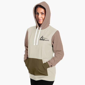 Sweat à capuche bloc deux couleurs, vêtement à la mode pour femmes, avec poches kangourou, manches régulières, pour filles, - Product Image 1