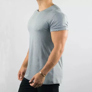 เสื้อสเวตเชิ้ตแขนสั้นคอกลมทรงสลิมฟิตสำหรับผู้ชาย ผ้าฝ้าย/ผ้าฟลีซเนื้อเจอร์ซีย์ ระบายอากาศได้ดี ดีไซน์แบบวินเทจ ลุคเรียบง่าย - Product Image 3