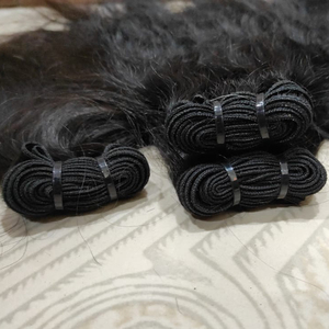 TEMPLE VIERGE NATUREL 100% EXTENSIONS DE CHEVEUX HUMAINS REMY INDIENS DU SUD NON TRAITÉS AVEC CUTICULES COULEUR ALIGNÉE NOIR - Product Image 1