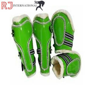 2025 nouveau Riaz Jamal International cheval saut cloche bottes polaire couleur personnalisée vert Bling Tendon fetlock jambe cheval - Product Image 3