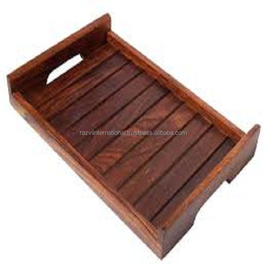 Luxury Home <b>Decor</b> Handmade Polished Finish <b>Wooden</b> Serving <b>Tray</b>-Eco-Friendly Durable Dishwasher Safe Designer Food Serving <b>Tray</b> - Product Image 1
