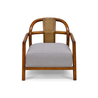 Fauteuil en acajou Bianca, tissu rembourré, design moderne durable, salon, appartement, maison, hôtel, meubles