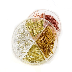 Toolour — pinces à clipser, série nostalgique Vintage, or, assortiment de pinces à papier, avec boîte en plastique, papeterie de rangement - Product Image 5