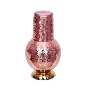 Venta al por mayor respetuoso del medio ambiente cobre martillado diseño reutilizable cabecera agua Jarra tapa viaje agua potable directa - Product Image 1