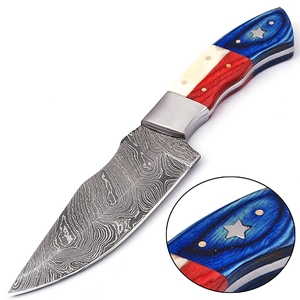 การล่าสัตว์ตั้งแคมป์กลางแจ้งที่กำหนดเองสไตล์ธงเท็กซัสจัดการมีดที่สวยงาม (Smk1625) - Product Image 1