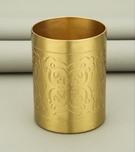 Antique Selling Brass <b>Water</b> <b>Glass</b> Drinking Tumbler with Embossed Design for Drinking Serving <b>Water</b> Ayurved Handmade Kitchen Ware - Product Image 1