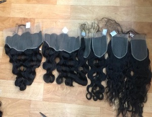 Venta al por mayor HD transparente para el cierre frontal de encaje cutícula alineada de grado Remy pelo virgen cobertizos sin enredos - Product Image 2