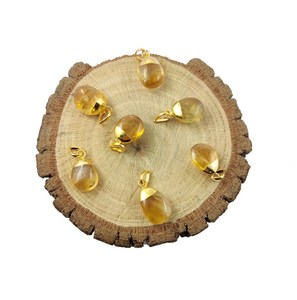 Citrine naturelle Grand pendentif en cuivre lisse dégringolé Collier Bracelet faisant des composants Pierre de naissance électrolytique pour enfants - Product Image 4