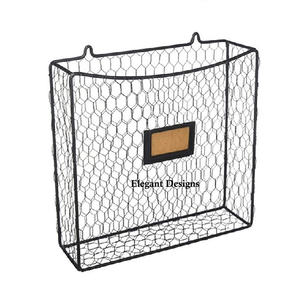 Cesta de pared de hierro Vintage rústico indio hecha a mano con estilo clásico cesta de diseñador de tamaño alto mejor cesta colgante de pared hecha a mano - Product Image 6