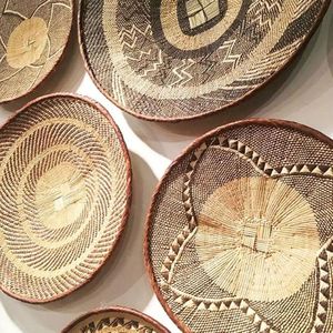 Panier mural rond en jonc de mer pour la décoration intérieure rustique moderne et le design de villégiature Vietnam - Product Image 1