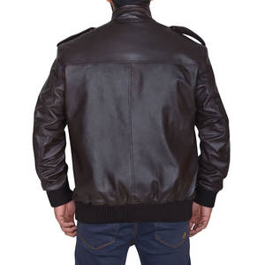 ผู้ชายที่มีคุณภาพสูงราคาถูกฤดูหนาวซิปแจ็คเก็ตหนังจริงทำในปากีสถาน - Product Image 4