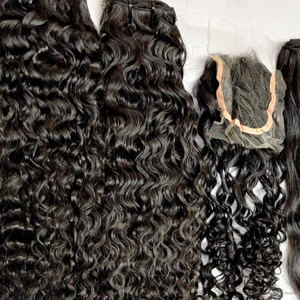 Extensions de cheveux humains indiens Remy de haute qualité, bouclés serrés, avec fermetures HD Lace 4x4 pour tissages Lace 5x5, double trame, fins - Product Image 2