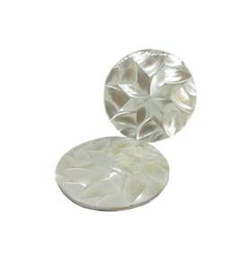 Dessous de verre en pierre incrusté de nacre et objet d'artisanat fait main antique moderne de forme ronde pour la couleur naturelle - Product Image 1