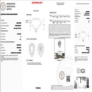 Diamante Labgrown en forma de pera, HPHT-CVD de joyería de Diamante Suelto, tamaño 1,20 Ct, Color E, claridad SI1 - Product Image 5