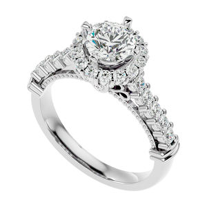 Rikhava Diamonds 10K oro blanco solitario anillo Original hermosa joyería para mujer - Product Image 1