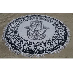 Boho Chic Mandala Round Beach Throw Meditation Yoga Mat Hippie Gypsy Wall Hanging Bohemian Print Table Cloth Home Decor Tapestry