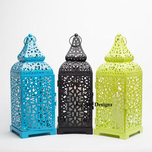 Conjunto de linterna marroquí de diseño, tres velas de Color personalizadas, decoración para bodas y eventos, precio competitivo - Product Image 1