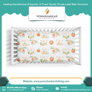 Customized Newborn Muslin Cotton Baby Crib Fitted Sheet for Sale - Product Image 4