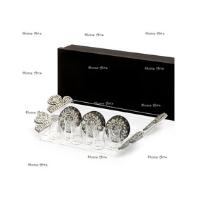 Plateau de service alimentaire en acrylique et nacre avec sous-verres, dernier design, forme rectangulaire, plateau à chocolats en vente - Product Image 4