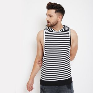 Custom Hooded Sleeveless tank Tops for Men with Latest Fashion Designs and Custom Printing on <b>Cheap</b> Price Made in Pakistan Vests - Product Image 4