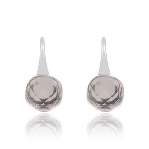 Pendientes de Plata de Ley 925 con Piedras Preciosas de Cuarzo Rosa de Alta Calidad, Fabricación al por Mayor, Pendientes de Moda - Product Image 2