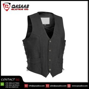 Gilet de moto de motard en cuir véritable respirant d'hiver personnalisé gilets en cuir épais gilet de moto de course sans manches de moto - Product Image 2