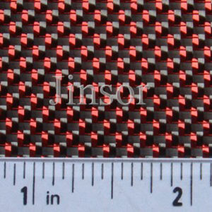 Tela de fibra de carbono 3K con purpurina reflectante roja - Product Image 4