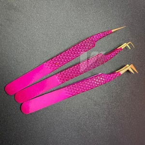 Pince à épiler à sourcils pointue or violet transparent de haute qualité Logo personnalisé acier inoxydable durable japonais pour cils - Product Image 6