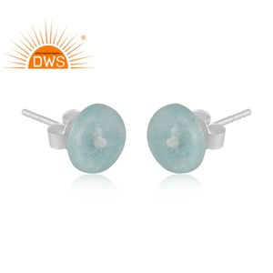 925 fin argent Sterling naturel Doublet Amazonite cristal pierres précieuses boucle d'oreille fabricant de bijoux - Product Image 3