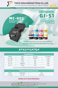 Encre de recharge compatible Tatrix GI-51 GI-21 GI41 GI 71 GI51 pour imprimantes <span class=keywords><strong>Canon</strong></span> <span class=keywords><strong>PIXMA</strong></span> G1520 G2520 G2560 - Product Image 2