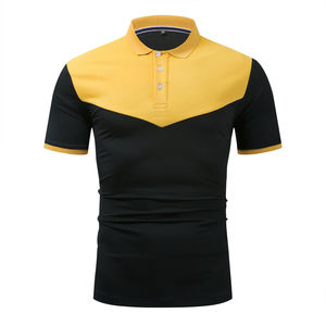 Polo de algodón para hombre, camiseta informal de manga corta con retales y diseño personalizado, precio al por mayor, nuevo - Product Image 4