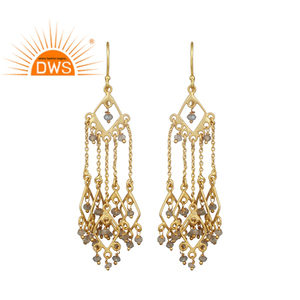 Multi Labradorite Gemstone Set Boucles d'oreilles chandelier en argent 925 plaqué or Fournisseur de bijoux Collection classique - Product Image 1