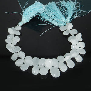 ลูกปัดลูกแพร์เหลี่ยมเพชรพลอยสีเขียว12x8มม. ความยาว8นิ้ว170.10ซม. สำหรับการทำเครื่องประดับ - Product Image 5