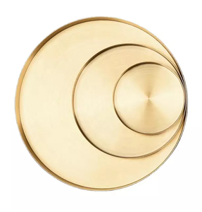 ที่กำหนดเองสไตล์บ้านอุปทานขนาดใหญ่รอบสแตนเลสถาดเสิร์ฟทอง - Product Image 1